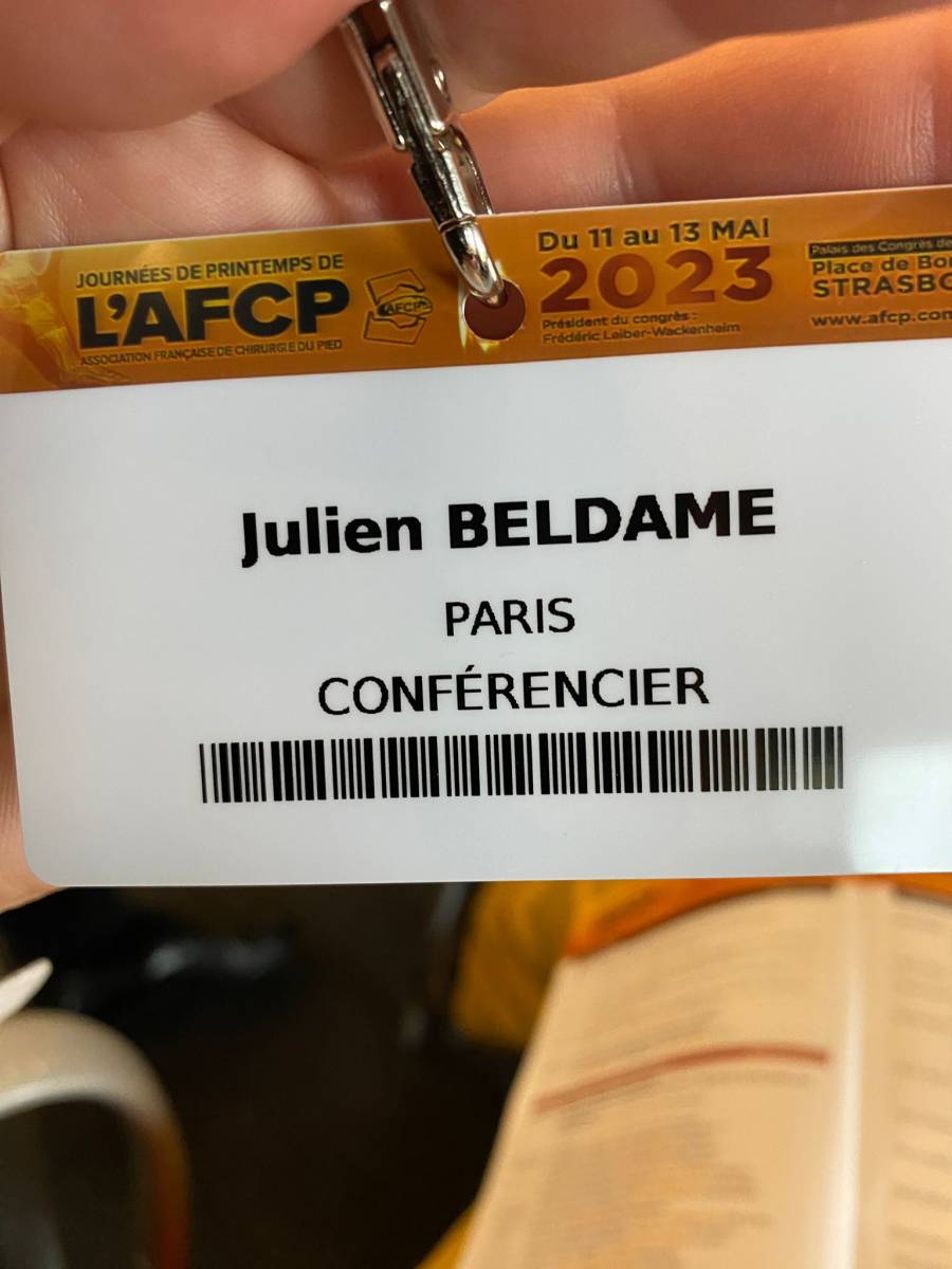 Docteur Julein Beldame, chirugien orthopédiste au congrès de l'AFCP 2023